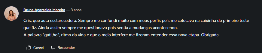 Depoimento de aluna do Meu Perfil, Meu Estilo®