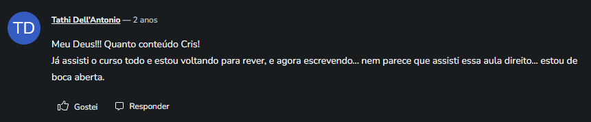 Depoimento de aluna do Meu Perfil, Meu Estilo®
